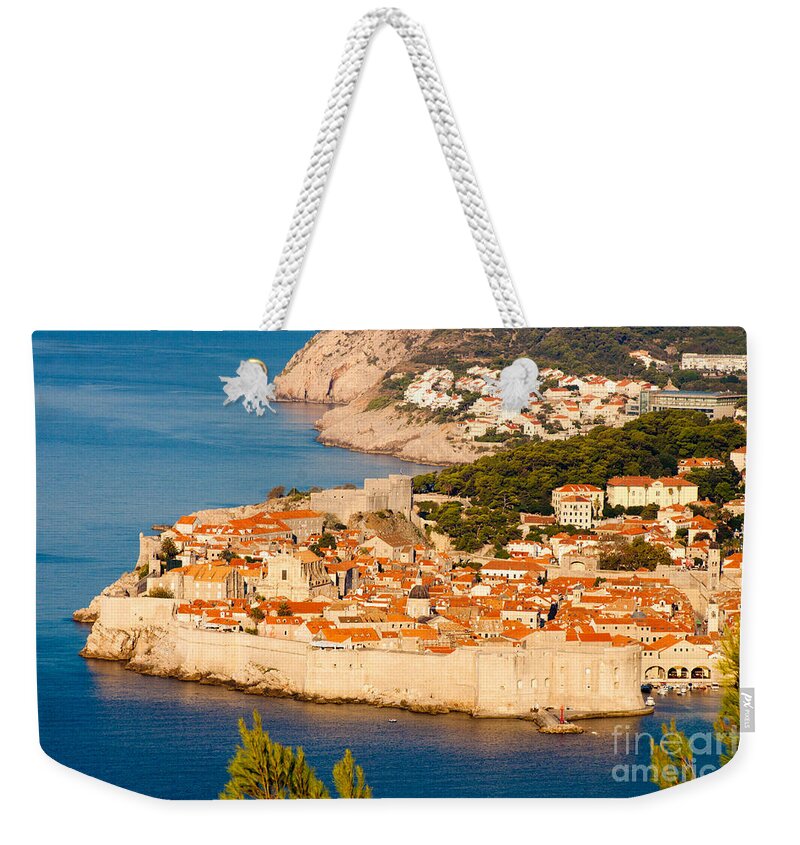Aerial Weekender Tote Bag featuring the photograph Dubrovnik Old City by Thomas Marchessault
