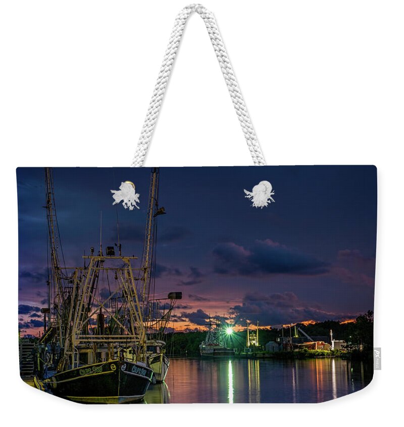 Dusk Weekender Tote Bag featuring the photograph Dusk Colors in the Bayou by Brad Boland