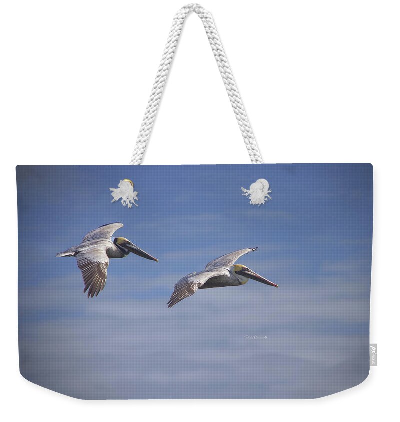 Pelicans Weekender Tote Bag featuring the photograph Dynamic Duo by Phil Mancuso