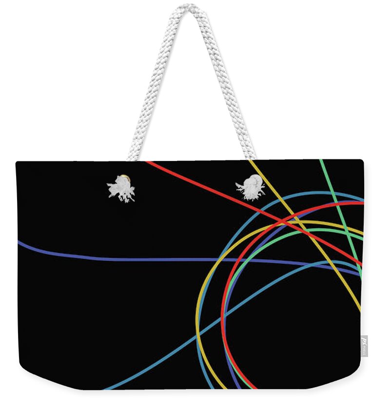 Abstract Weekender Tote Bag featuring the digital art E Pluribus Unum by Gina Harrison