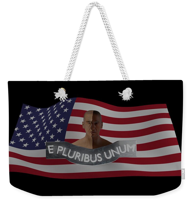 James Smullins Weekender Tote Bag featuring the digital art E Pluribus Unum Out of many one by James Smullins