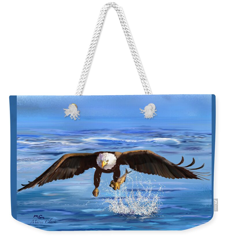 Eagle Weekender Tote Bag featuring the painting Eagle 3 by Marie Clark
