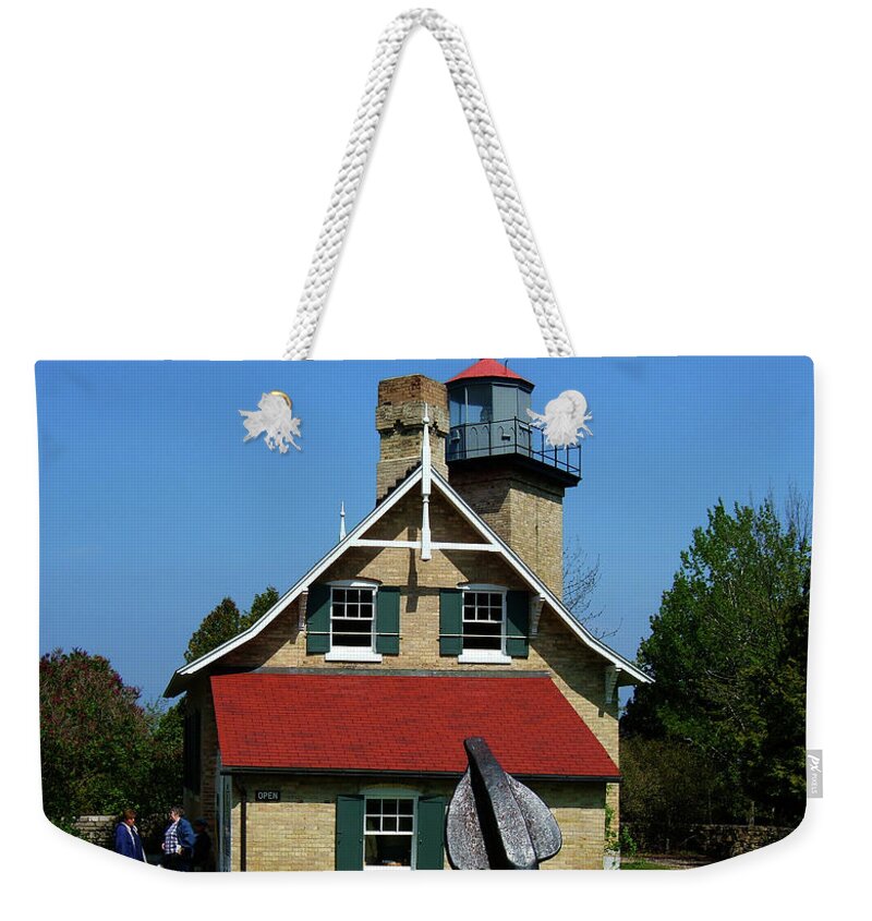 Eagle Bluff Lighthouse Weekender Tote Bag featuring the photograph Eagle Bluff Lighthouse, Green Bay Peninsula, Wisconsin by Wernher Krutein