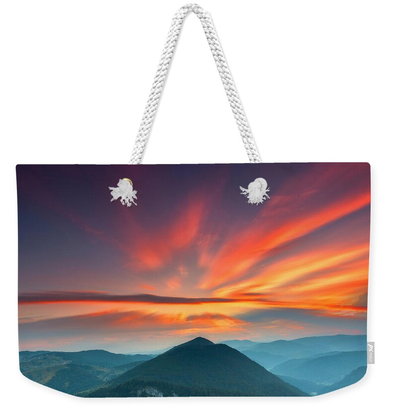Mountain Weekender Tote Bag featuring the photograph Eagle Eye by Evgeni Dinev
