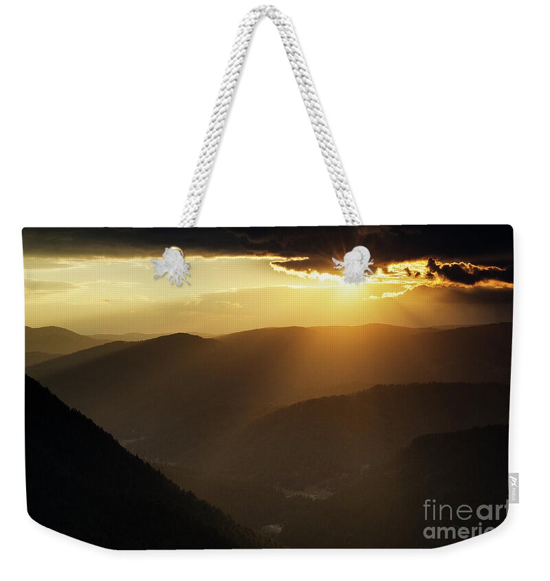 Rhodope Weekender Tote Bag featuring the photograph Eagle Eye sunset 4557 by Steve Somerville