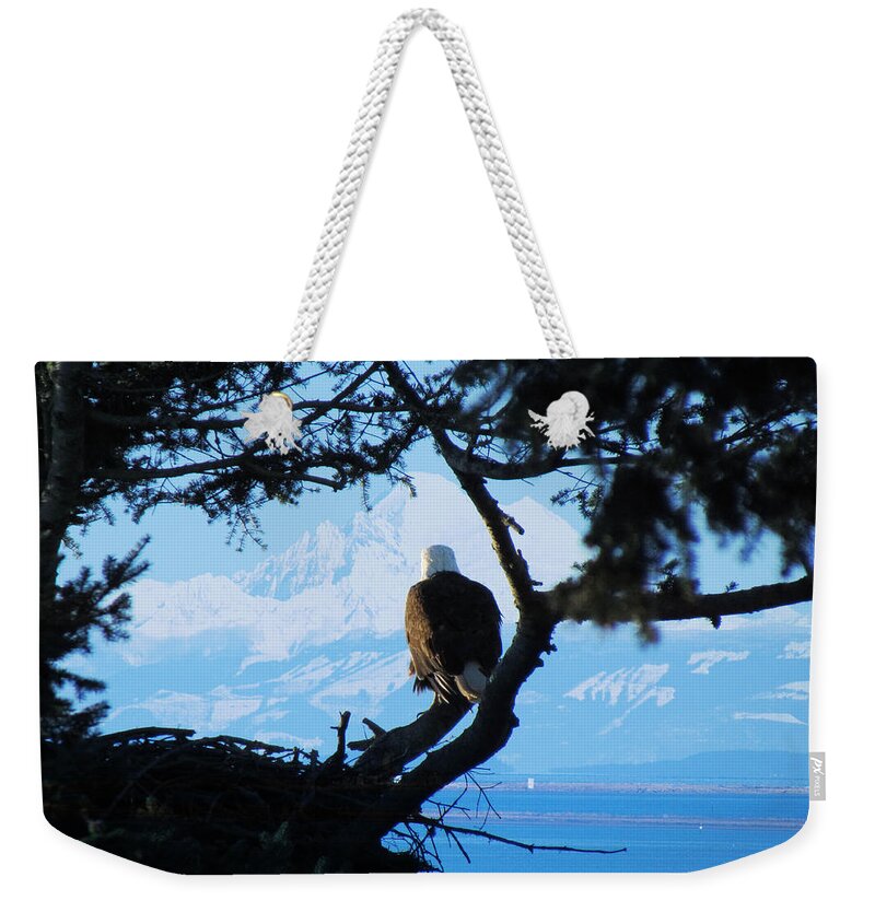 Eagle Weekender Tote Bag featuring the photograph Eagle - Mt Baker - Eagles Nest by Marie Jamieson