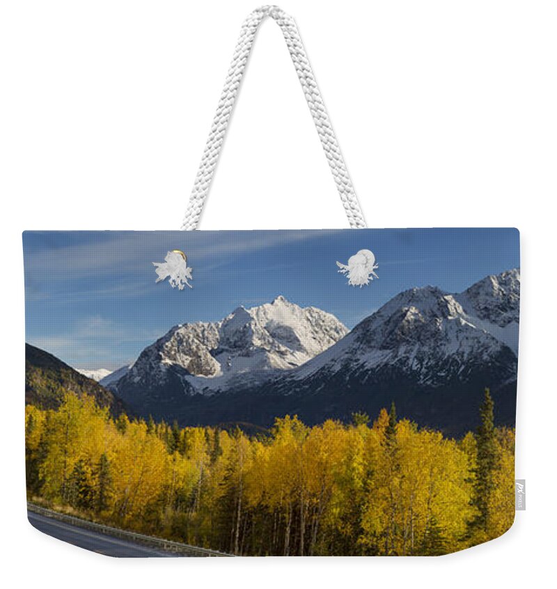 Alaska Weekender Tote Bag featuring the photograph Eagle River Road by Ed Boudreau