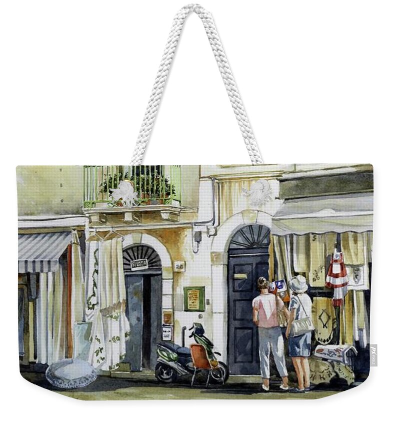 Architecture Weekender Tote Bag featuring the painting Early Bargains by William Band