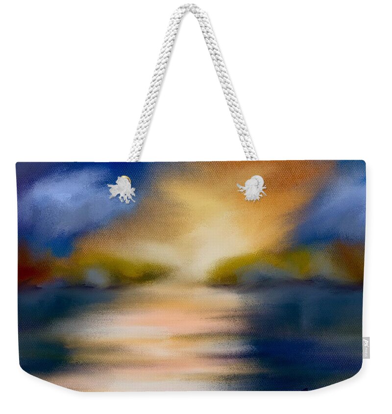Ipad Painting Weekender Tote Bag featuring the digital art Early Evening Sun by Frank Bright