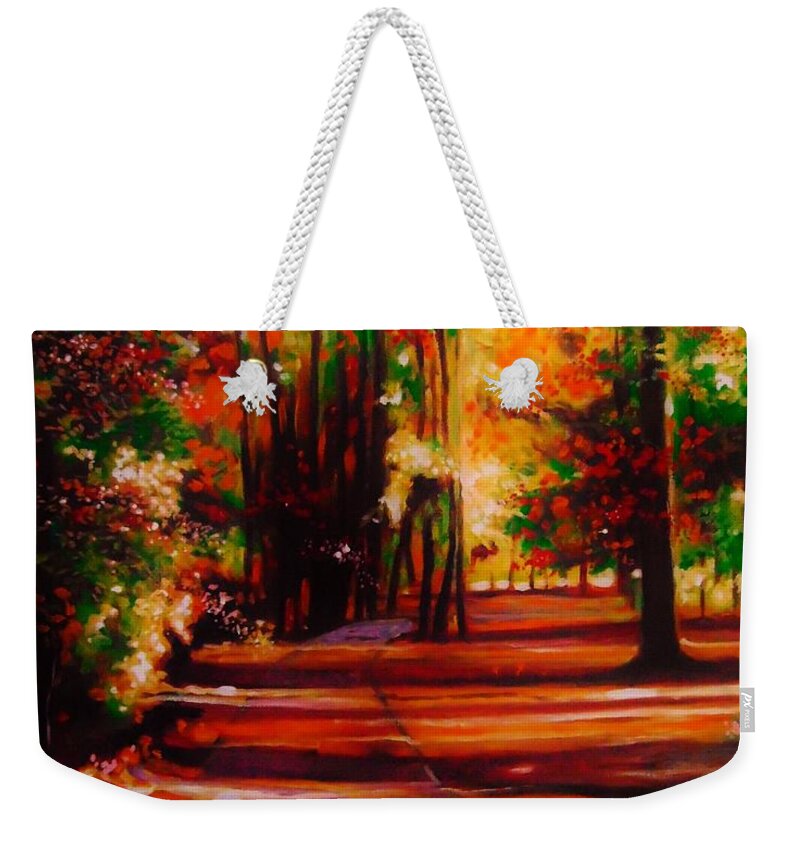 Landscape African American Art Weekender Tote Bag featuring the painting Early Monday Morning by Emery Franklin