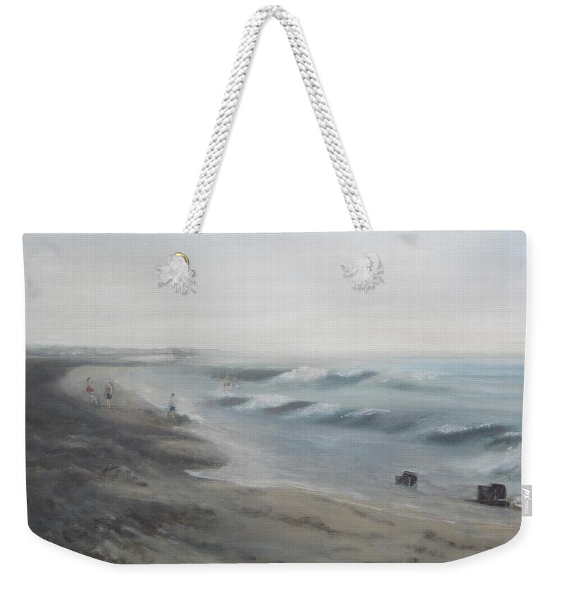 Ocean Weekender Tote Bag featuring the painting Early Morning Mist by Paula Pagliughi