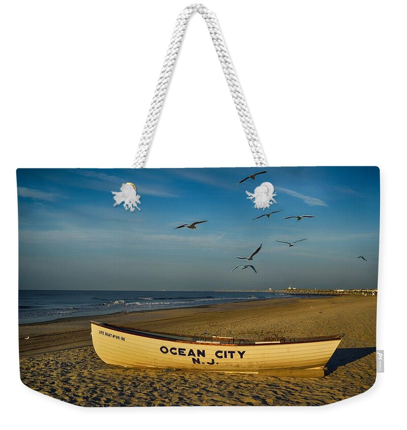 Early Morning Weekender Tote Bag featuring the photograph Early Morning Ocean City NJ by James DeFazio
