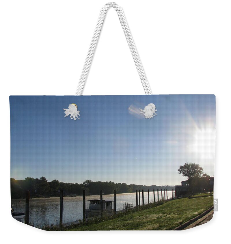 River Weekender Tote Bag featuring the photograph Early Morning on the Savannah River by Donna Brown