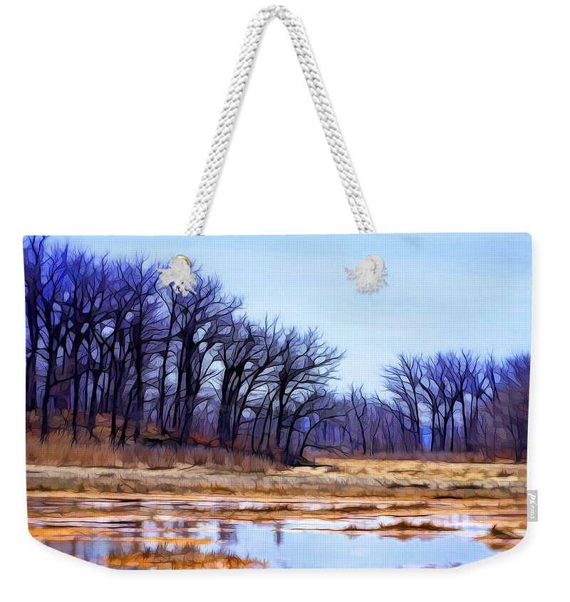 Nature Weekender Tote Bag featuring the digital art Early spring awakening by Lilia S
