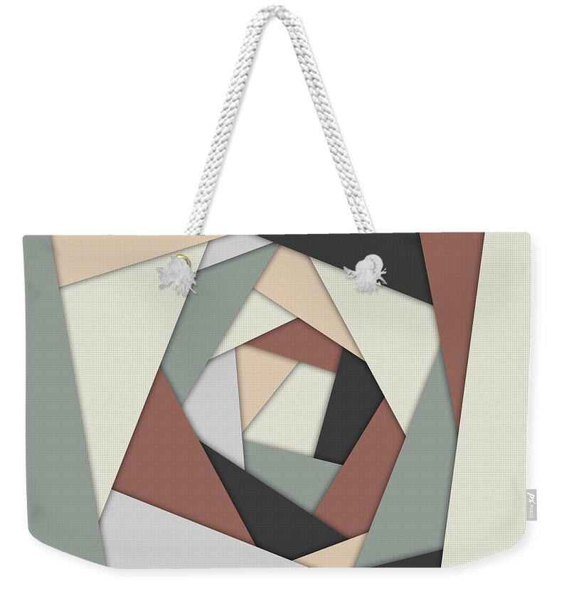 Earth Tones Weekender Tote Bag featuring the digital art Earth Tones Layers by Phil Perkins