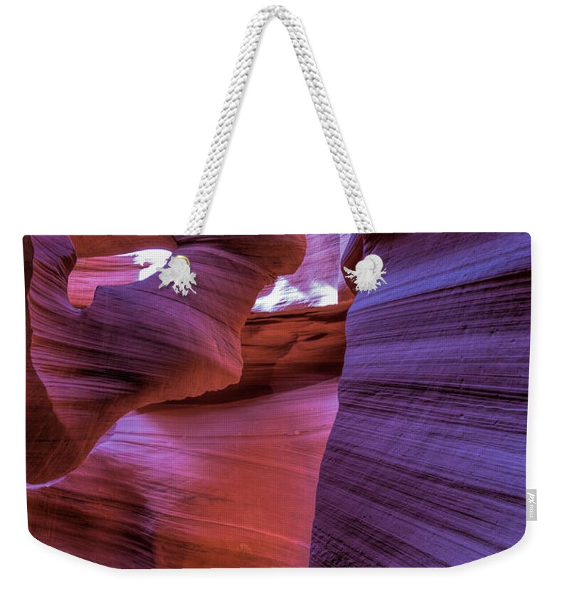 Antelope Canyon Weekender Tote Bag featuring the photograph Earth's Angel by Jonathan Davison