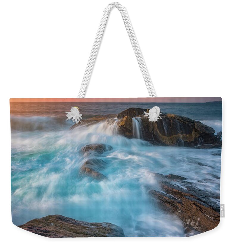 Waves Weekender Tote Bag featuring the photograph East Coast Light Flow by Darren White