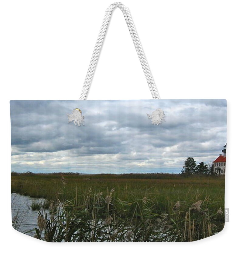 East Point Lighthouse Weekender Tote Bag featuring the photograph East Point After The Storm by Nancy Patterson