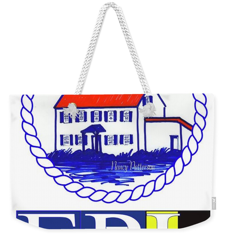 East Point Lighthouse Weekender Tote Bag featuring the digital art East Point Lighthouse Poster - 2 by Nancy Patterson