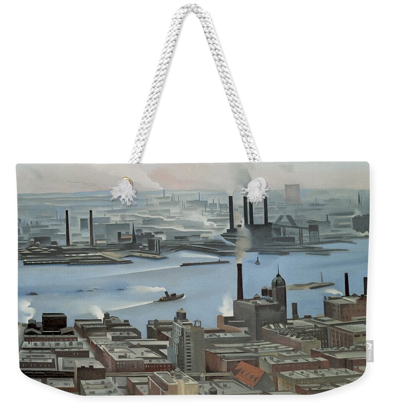 East River From The 30th Story Of The Shelton Hotel Weekender Tote Bag featuring the photograph East River From Shelton Hotel by Georgia O'keeffe 