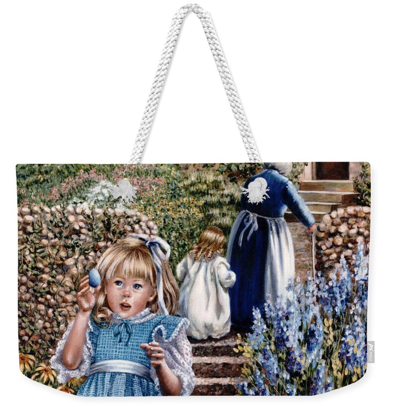 Children Weekender Tote Bag featuring the painting Easter Egg by Marie Witte