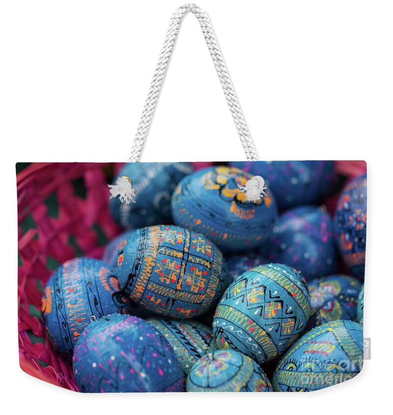 Easter Weekender Tote Bag featuring the photograph Easter Eggs by Eva Lechner