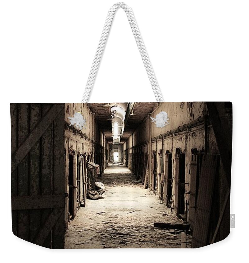 Marcia Lee Jones Weekender Tote Bag featuring the photograph Eastern Penitentiary #2 by Marcia Lee Jones