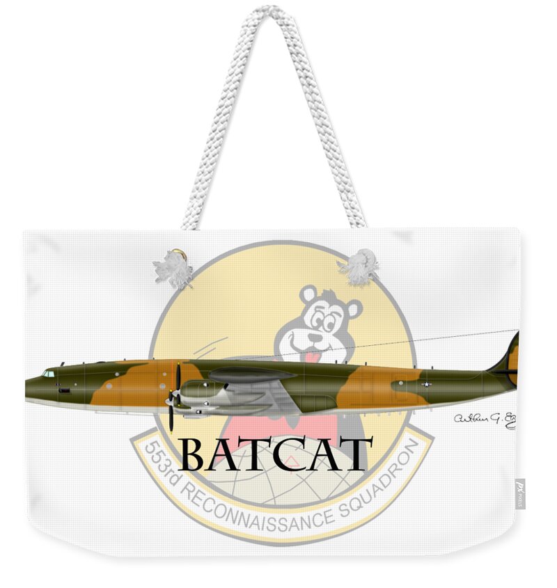 Ec-121r Weekender Tote Bag featuring the digital art EC-121R BatCat 553 by Arthur Eggers