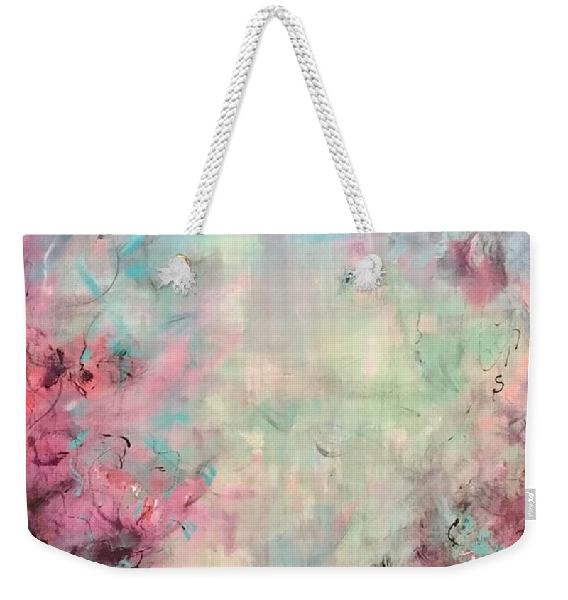 Abstract Art Weekender Tote Bag featuring the painting Echoes Of Joy by Suzzanna Frank