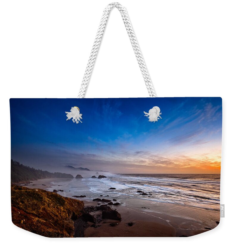 Sunset Weekender Tote Bag featuring the photograph Ecola State Park at Sunset by Ian Good