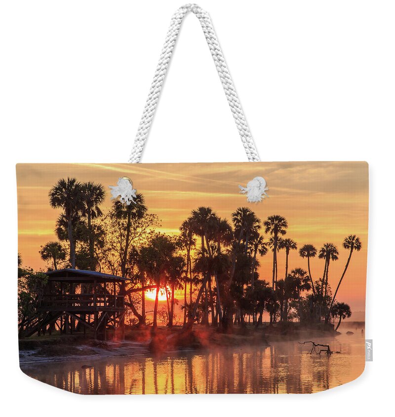 Florida Weekender Tote Bag featuring the photograph Econ River Sunrise by Stefan Mazzola