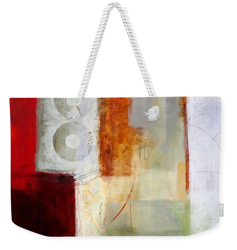 Abstract Art Weekender Tote Bag featuring the painting Edge Location 12 by Jane Davies