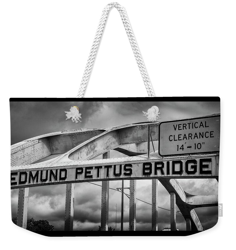 Civil Rights Weekender Tote Bag featuring the photograph Edmund Pettus Bridge - 2 by Stephen Stookey