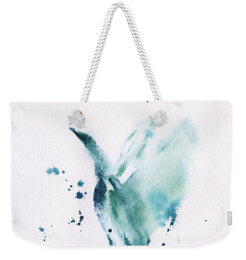 Egret Takes Flight Weekender Tote Bag featuring the painting Egret Takes Flight by Frank Bright