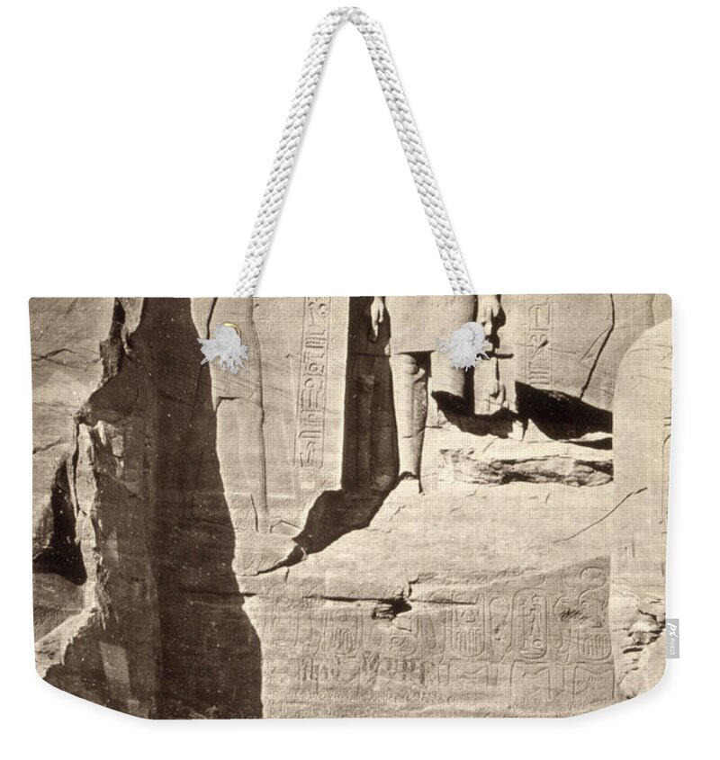 1857 Weekender Tote Bag featuring the photograph Egypt, Abu Simbel, 1857. by Granger