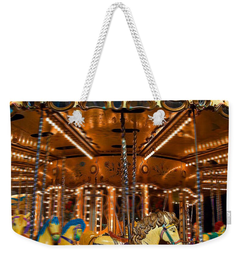 Carousel Weekender Tote Bag featuring the photograph Eiffel Carrousel by Harry Spitz