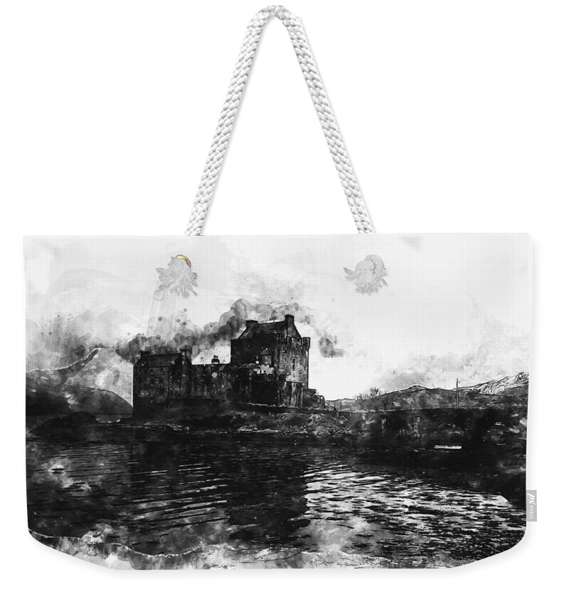 Eilean Donan Weekender Tote Bag featuring the painting Eilean Donan Castle - 01 by AM FineArtPrints