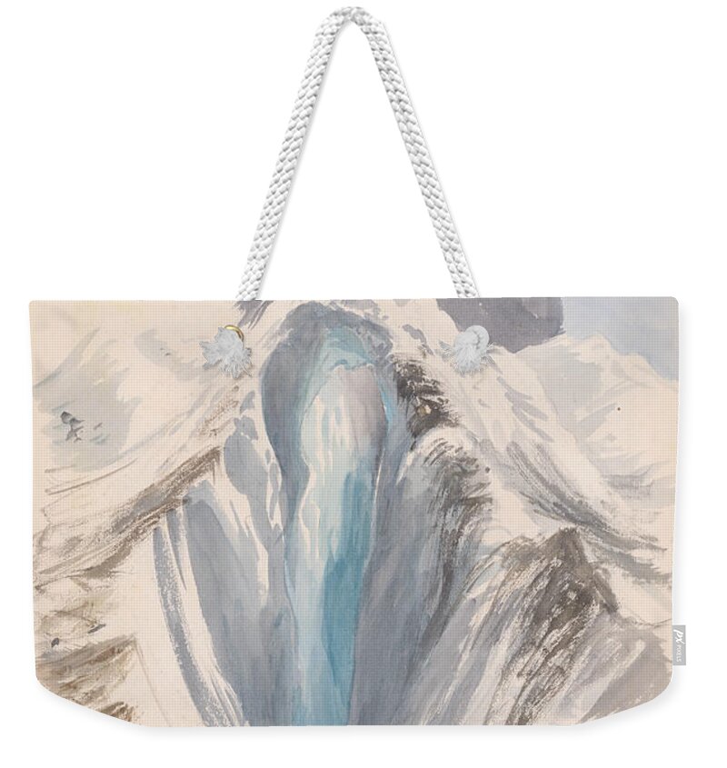 19h Century Art Weekender Tote Bag featuring the drawing Eismeer, Grindelwald by John Singer Sargent
