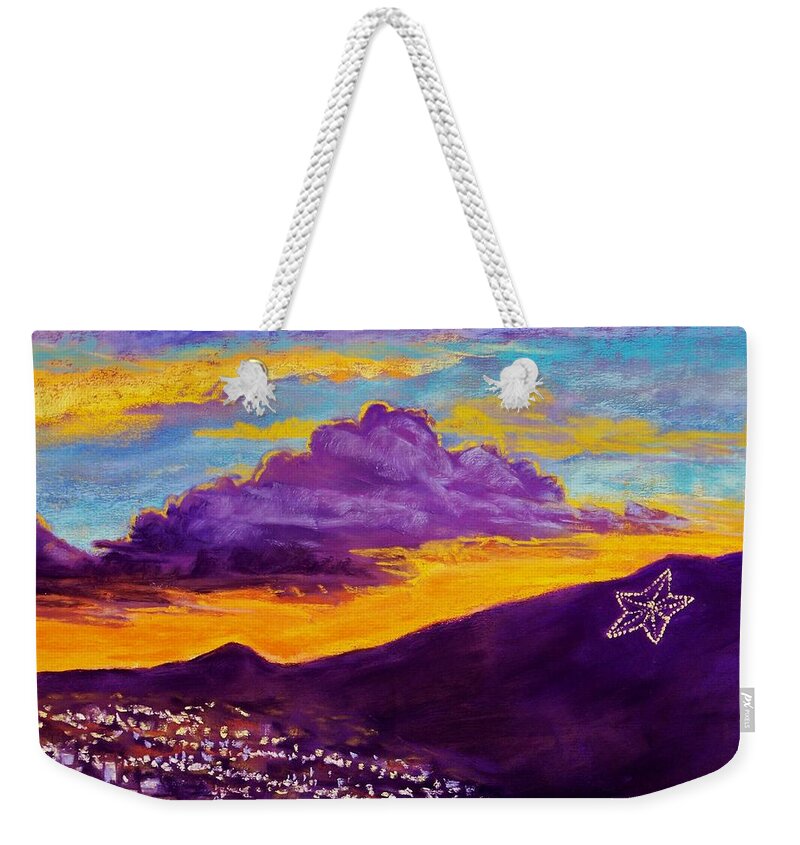 El Paso Star Weekender Tote Bag featuring the pastel El Paso's Star by Candy Mayer