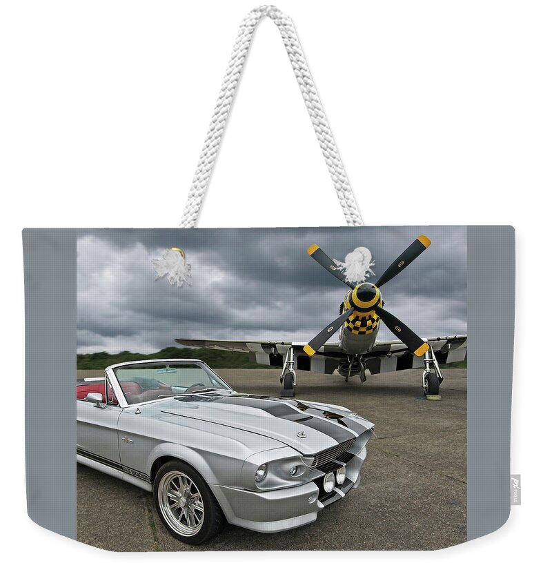 Mustang Weekender Tote Bag featuring the photograph Eleanor Mustang With P51 by Gill Billington