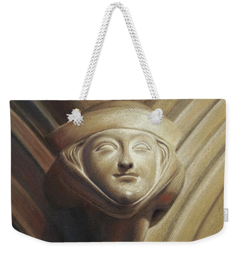 Portrait Weekender Tote Bag featuring the pastel Eleanor of Aquitaine by Joe Winkler
