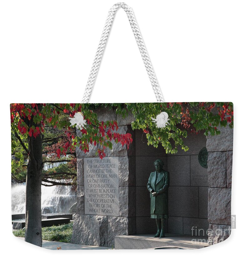  Capital Weekender Tote Bag featuring the photograph Eleanor's Alcove at the FDR Memorial in Washington DC by William Kuta