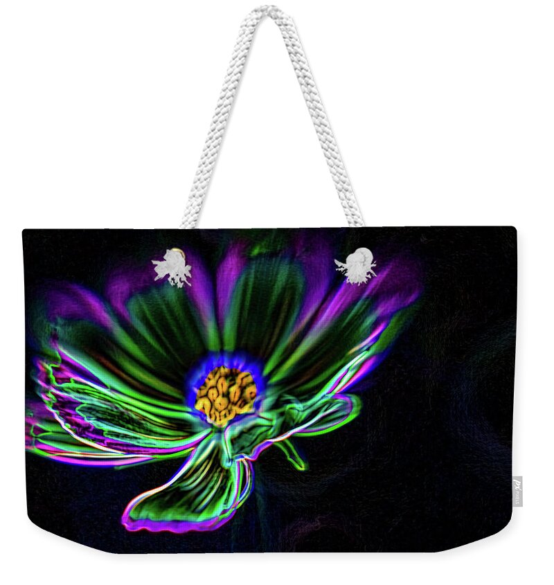 Daisy Weekender Tote Bag featuring the digital art Electric Daisy by Scott Campbell
