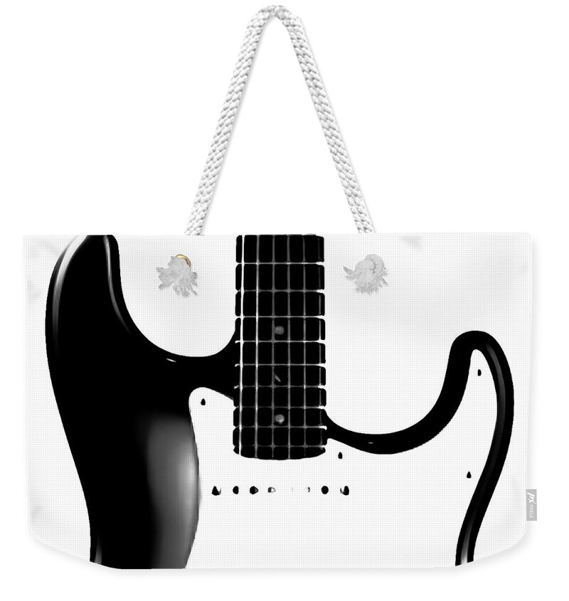 Electric Guitars Weekender Tote Bag featuring the photograph Electric Guitar BW by Athena Mckinzie
