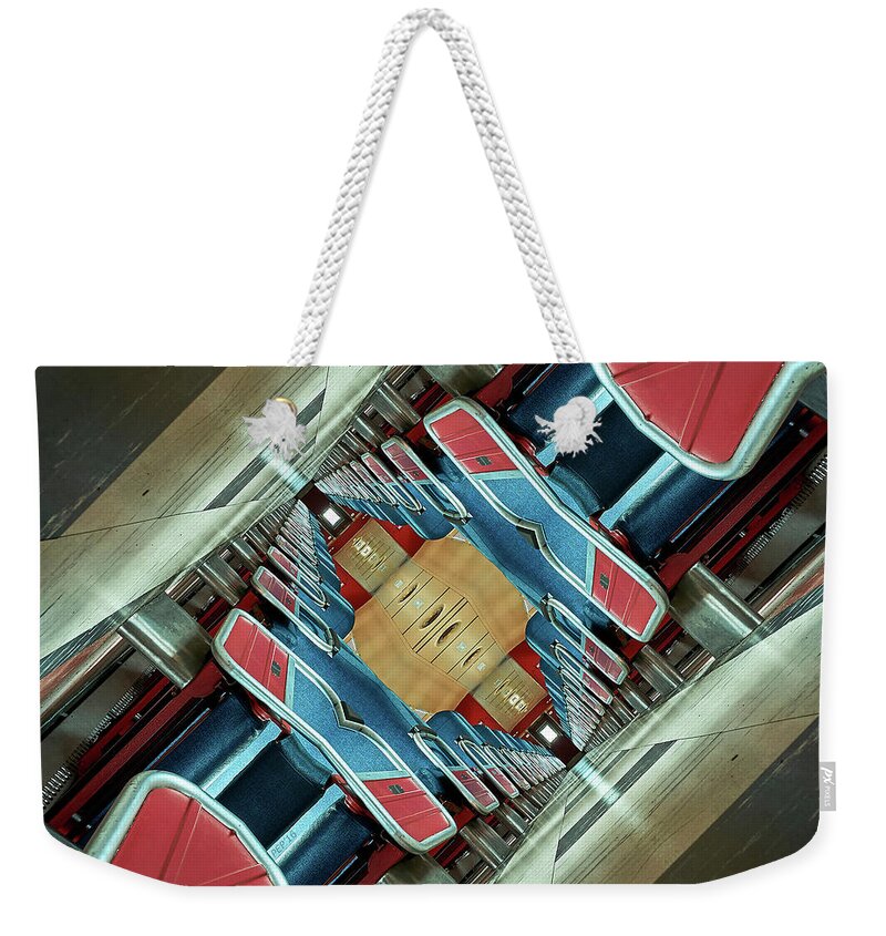 Train Weekender Tote Bag featuring the photograph Upside Down Train by Phil Perkins