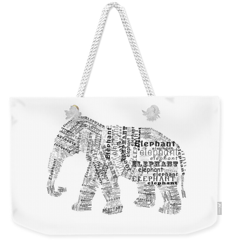 Elephant Weekender Tote Bag featuring the photograph Elefont Noir by Heather Applegate