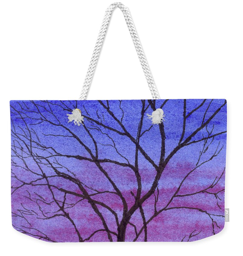 Tree Weekender Tote Bag featuring the painting Elegant Evening by Jackie Irwin