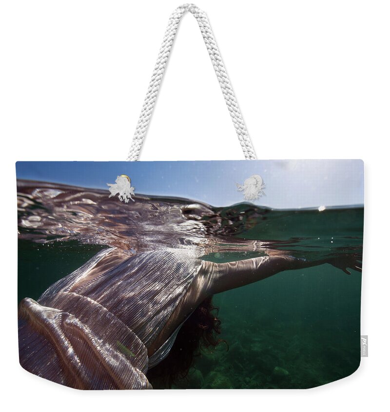 Swim Weekender Tote Bag featuring the photograph Elegant Mermaid III by Gemma Silvestre