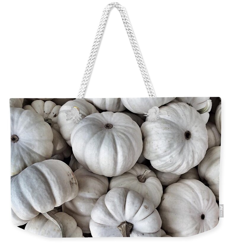 Pumpkins Weekender Tote Bag featuring the photograph Elegant Pumpkins by Onedayoneimage Photography