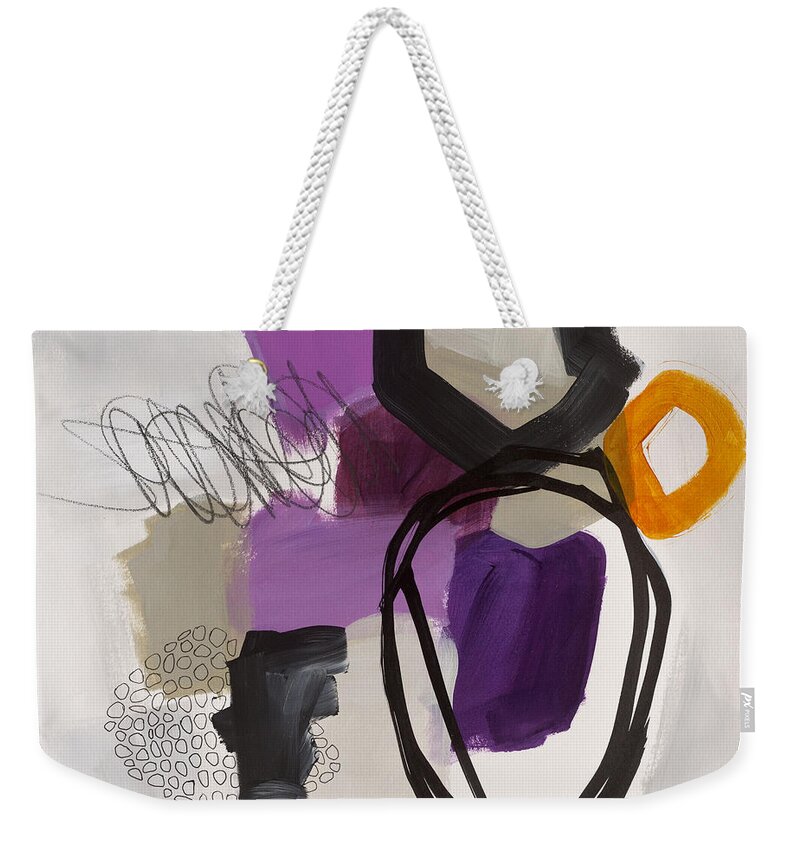 Acrylic And Drawing Media On Wood Panel Weekender Tote Bag featuring the painting Element # 6 by Jane Davies
